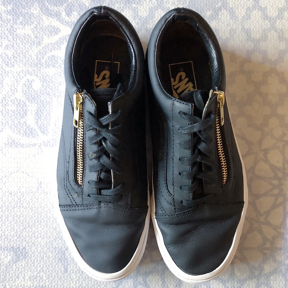 Vans old skool zip black w gold zipper